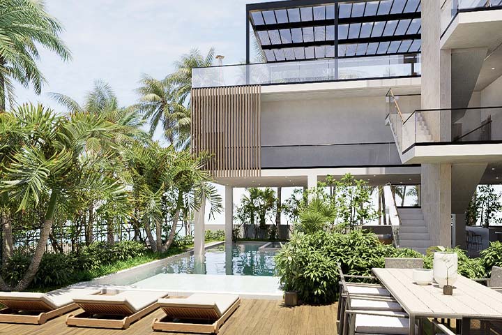 Beachfront Vacation Rental in Jaco Costa Rica - Casa Las Palmas (Rendering 2026) • Costa Rica Elite Beachfront Vacation Rental in Jaco Costa Rica - Casa Las Palmas (Rendering 2026)